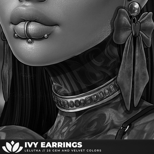 [BL] Ivy bow earrings . FATPACK DEMO