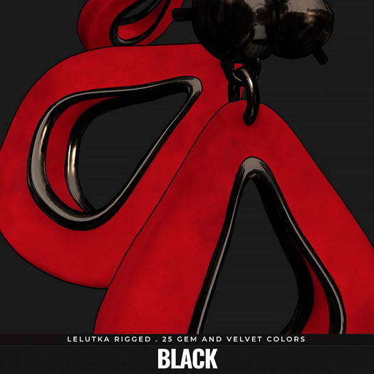 [BL] Ivy drop earrings . black