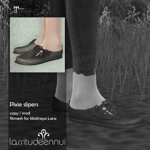 lassitude & ennui Pixie slippers - grey