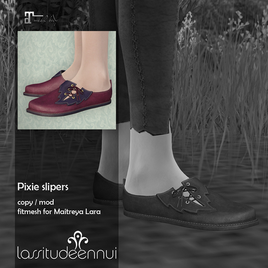 lassitude & ennui Pixie slippers - berry