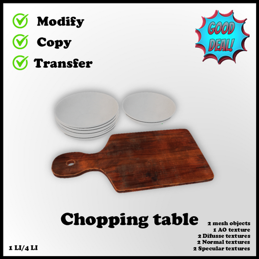 [GOOD DEAL] Chopping table & plates. BOXED/ADD&TOUCH.