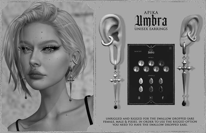 [Apika] Umbra Earrings - Fatpack (DEMO)