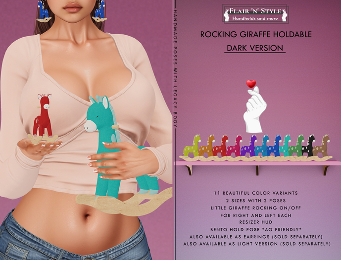 {Flair 'n' Style} Rocking Giraffe Holdable Dark