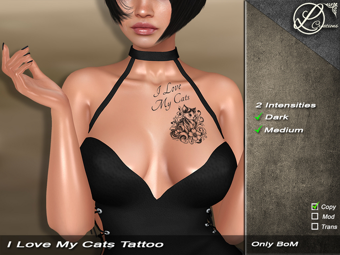 I Love My Cats Tattoo