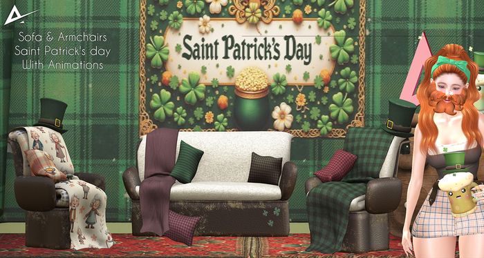 ❤️❤️Akikazu Sofa & Armchairs Saint Patrick's day Brown❤️❤️