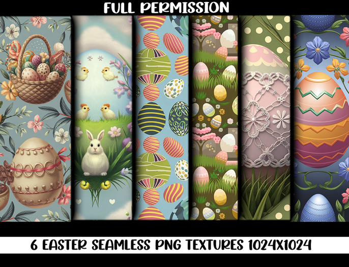 (AF) - FULL PERMISSION - Seamless - Full Permission Easter Textures 1 - Easter Fabric