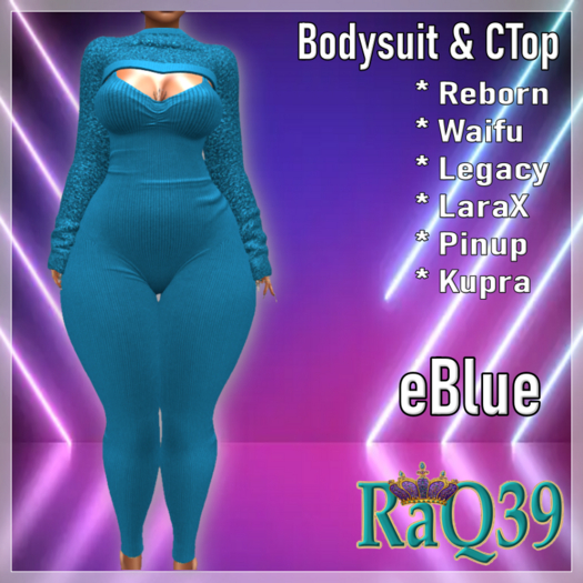 [R39] Bodysuit & CTop-eBlue