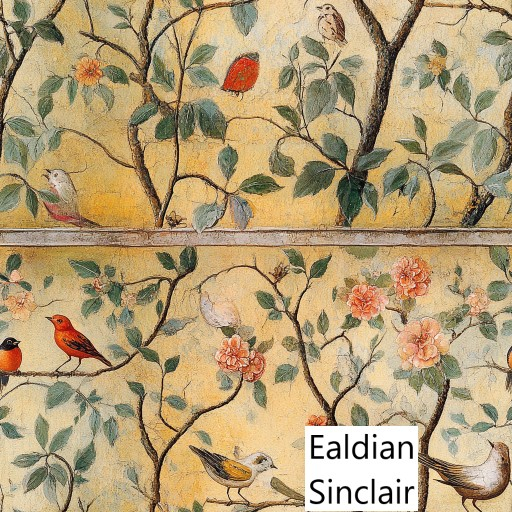 Second Life Marketplace - Fresco With Flowers and Birds Seamless Texture
