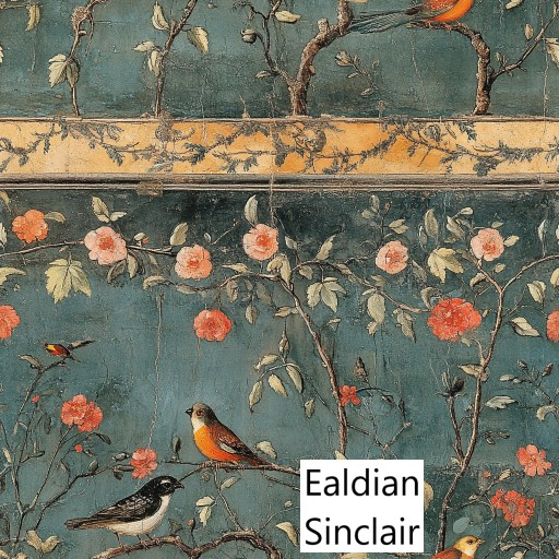 Fresco With Roses and Birds Seamless Texture