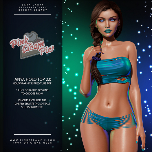 Anya Ripped Tube Top 2.0 [Holo Pack] - Maitreya Lara + LaraX • Petite + PetiteX • Legacy • Reborn Cropped Tops