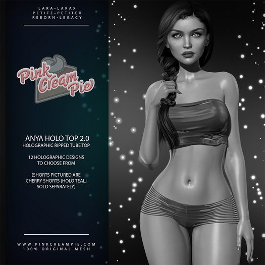 Anya Ripped Tube Top 2.0 [Holo Pack DEMO] - Maitreya Lara + LaraX • Petite + PetiteX • Legacy • Reborn Cropped Tops