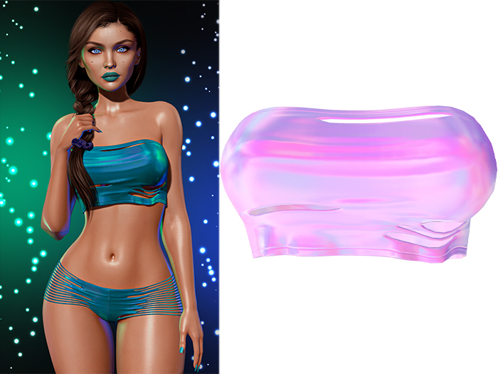Anya Ripped Tube Top 2.0 [Holo Candy] - Maitreya Lara + LaraX • Petite + PetiteX • Legacy • Reborn Cropped Tops