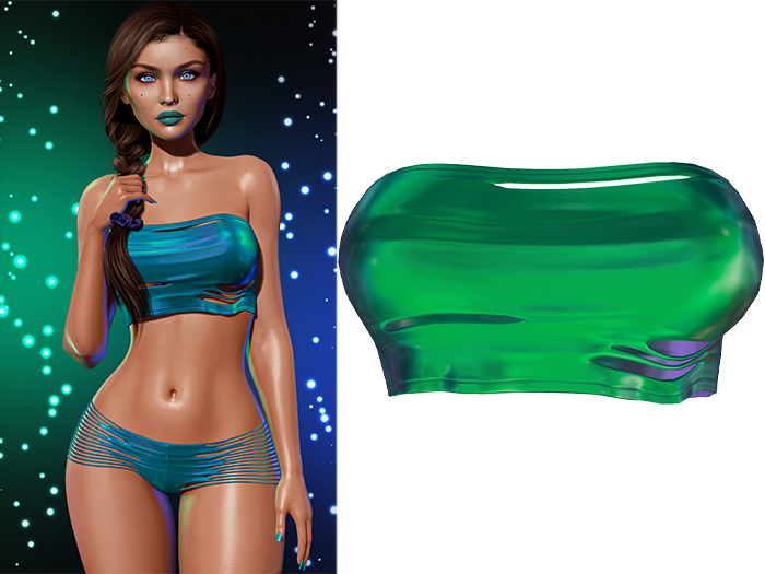 Anya Ripped Tube Top 2.0 [Holo Alien] - Maitreya Lara + LaraX • Petite + PetiteX • Legacy • Reborn Cropped Tops