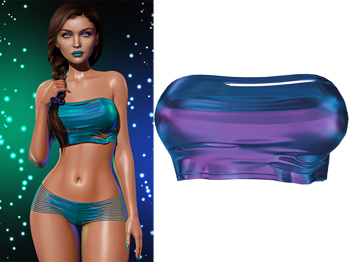 Anya Ripped Tube Top 2.0 [Holo Galaxy] - Maitreya Lara + LaraX • Petite + PetiteX • Legacy • Reborn Cropped Tops