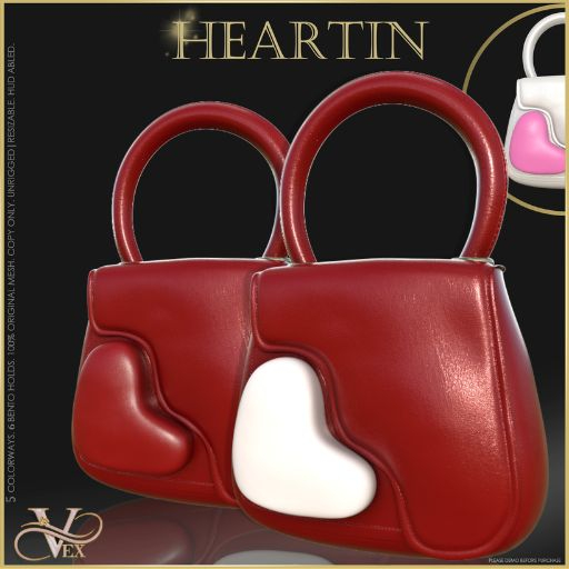 .:VEX.: HEARTIN BAG : WHITE (Add/Wear to Unpack)