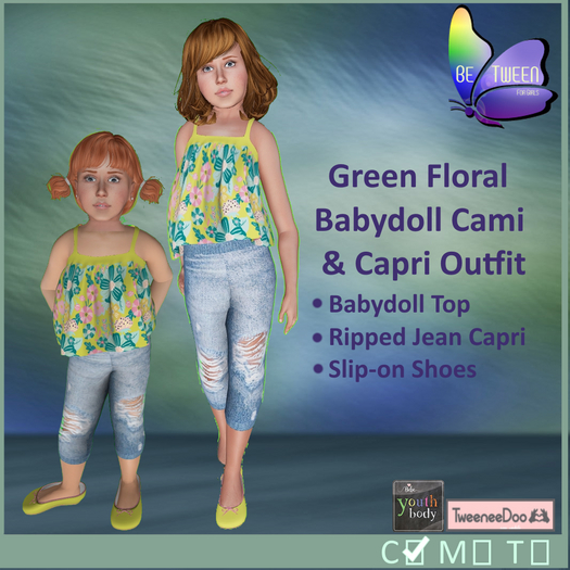 *BT* Green Floral Top & Capri Set  - Boxed   2.0