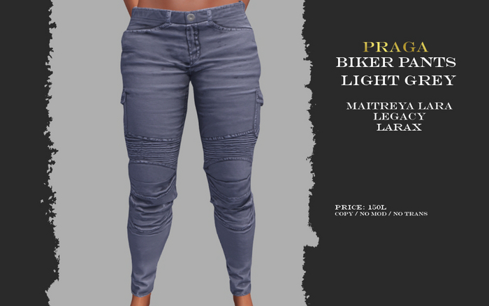 Praga Biker Pants - Light Grey