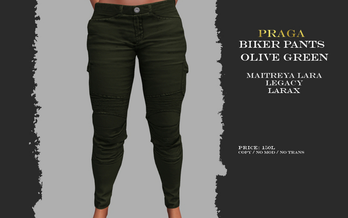 Praga Biker Pants - Olive Green