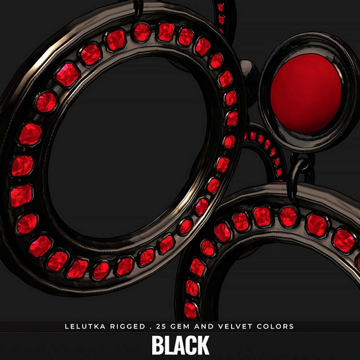 [BL] Ivy hoop earrings . black