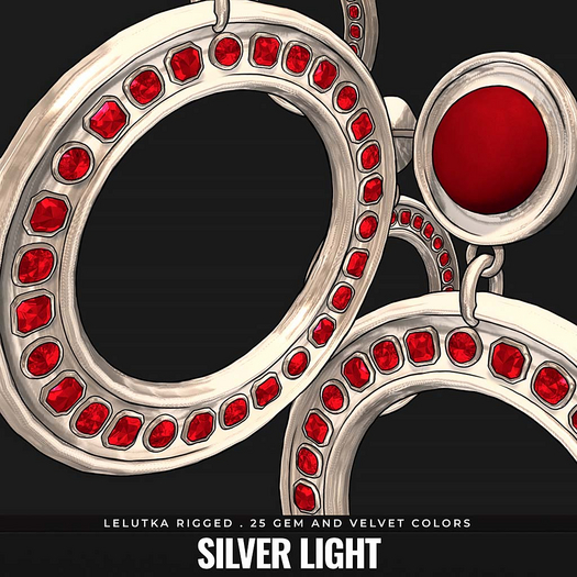 [BL] Ivy hoop earrings . silver light