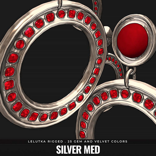 [BL] Ivy hoop earrings . silver med