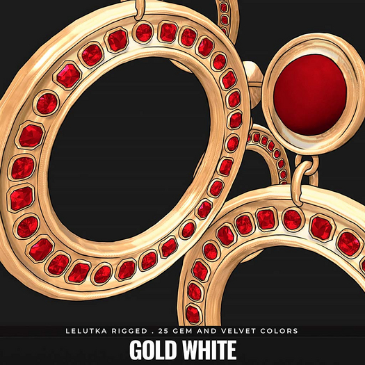 [BL] Ivy hoop earrings . white gold