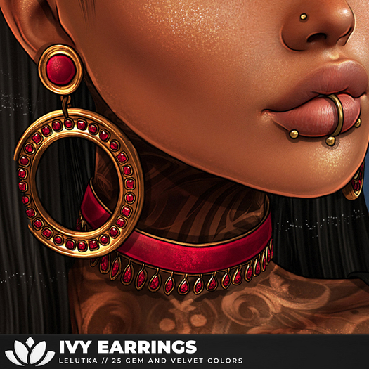 [BL] Ivy hoop earrings . FATPACK