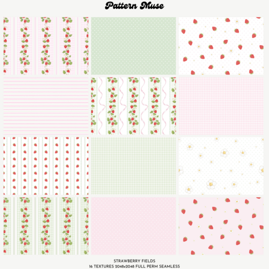 Strawberry Fields Seamless Textures Full Perm