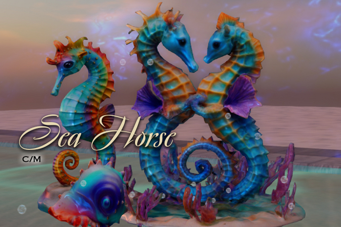 Studio Craft * Sea Horses w/bubbles BOX