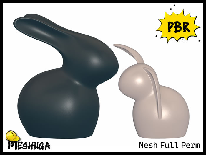 Meshuga PBR Ceramic Rabbit Figurines FULL PERM MESH