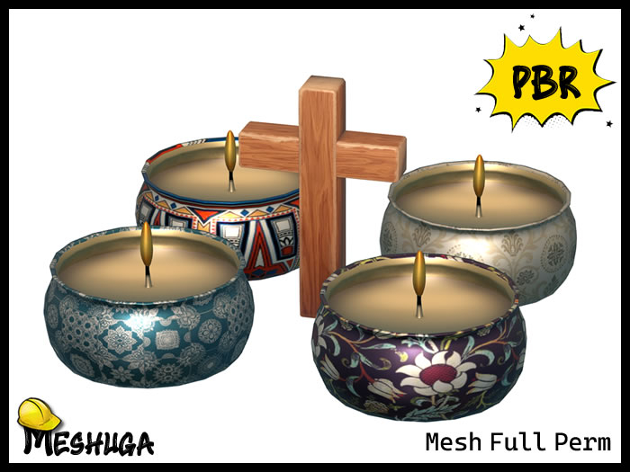 Meshuga PBR Easter Candles FULL PERM MESH