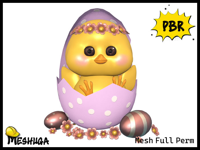 Meshuga PBR Easter Chick in Egg FULL PERM MESH