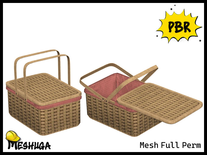 Meshuga PBR Easter Rectangular Basket FULL PERM MESH