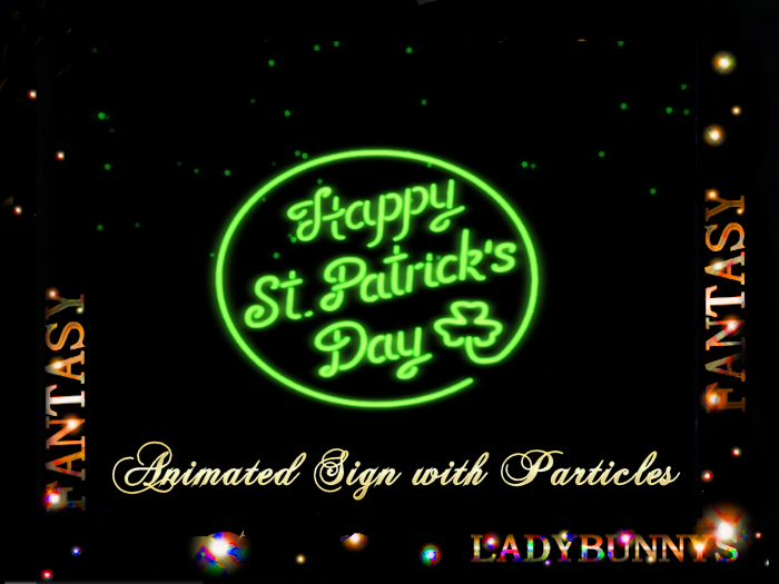 Irish Happy St Patrick's Day Bar Sign 3-Animated