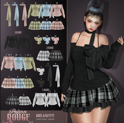 27. POISON ROUGE Adela Wool Sweaters Black Legacy RARE