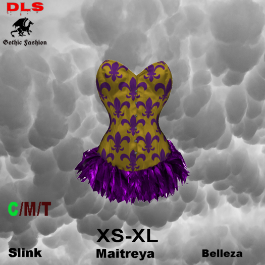 Mardi Gras Corset w feathers 23