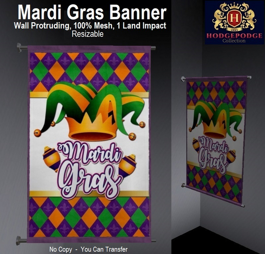 Mardi Gras Wall Banner (Style C)