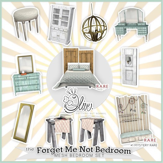 .Olive. the Forget me Not Bedroom - COMPLETE SET WITH 3 RARES