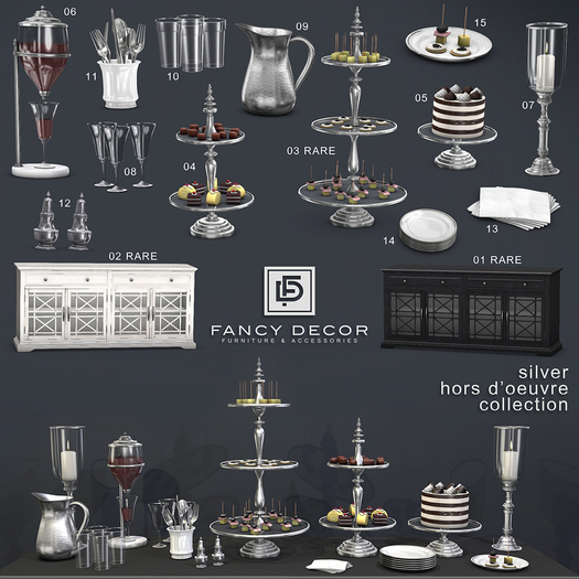 Fancy Decor : silver hors d'oeuvre collection COMPLETE SET