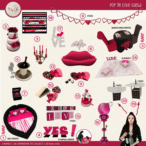 1. rojo - Pop in Love - Bento Adult Bed 11 Li RARE