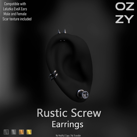 OZZY - Rustic Screw Earrings - FATPACK