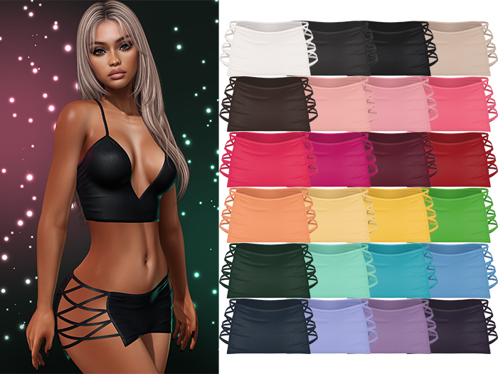 Paris Laced Mini Skirt [FATPACK] - Maitreya LaraX • PetiteX • eBody Reborn Bottoms