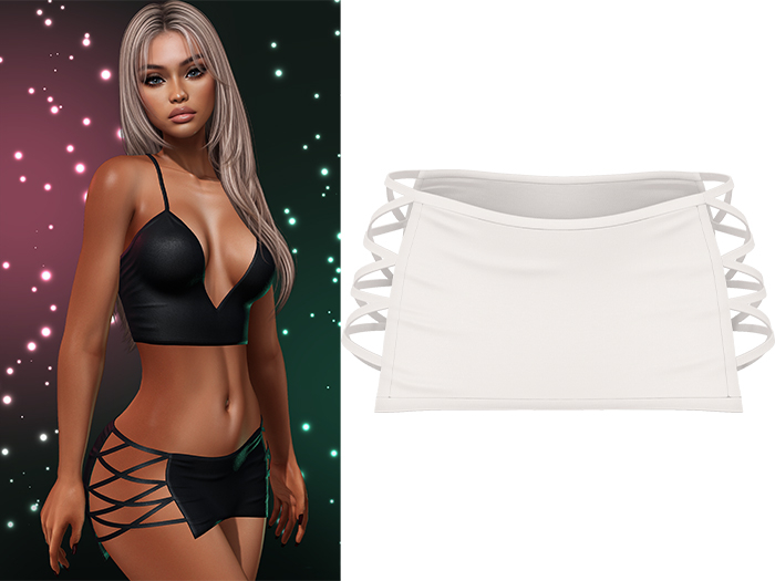 Paris Laced Mini Skirt [White] - Maitreya LaraX • PetiteX • eBody Reborn Bottoms