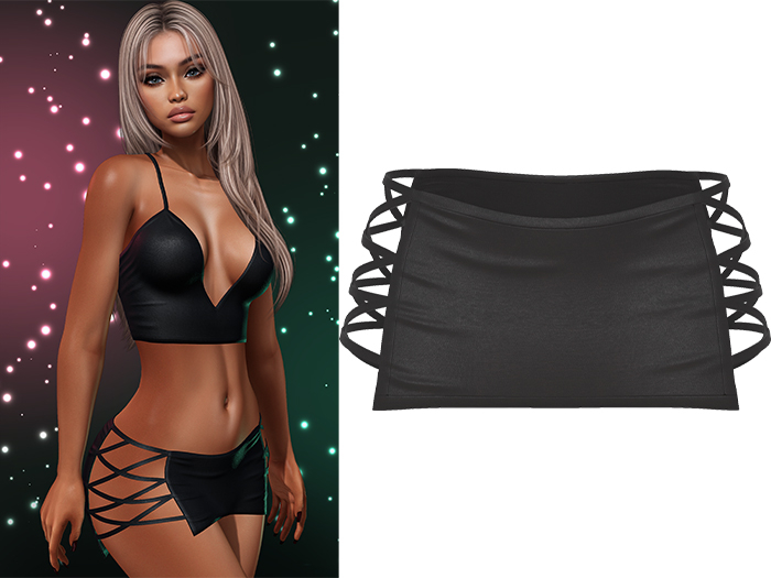 Paris Laced Mini Skirt [Grey] - Maitreya LaraX • PetiteX • eBody Reborn Bottoms