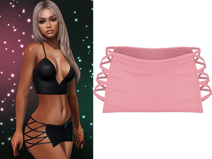 Paris Laced Mini Skirt [Light Pink] - Maitreya LaraX • PetiteX • eBody Reborn Bottoms