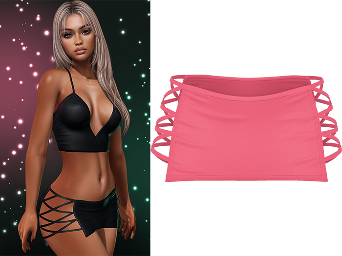 Paris Laced Mini Skirt [Bubblegum Pink] - Maitreya LaraX • PetiteX • eBody Reborn Bottoms