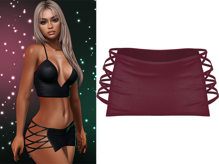 Paris Laced Mini Skirt [Cherry Red Wine] - Maitreya LaraX • PetiteX • eBody Reborn Bottoms