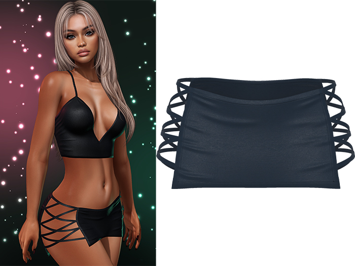 Paris Laced Mini Skirt [Navy Blue] - Maitreya LaraX • PetiteX • eBody Reborn Bottoms