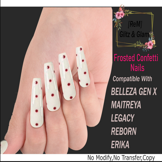 [ReM]  Frosted Confetti Nails