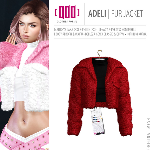 [ADD] Adeli Fur Jacket - Red